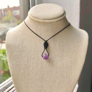 Amethyst Sphere Boho Macrame Necklace/Choker